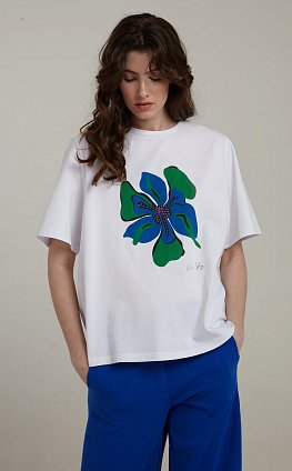Фото модного моби футболка alinashy цветок белая сезон 2020 года