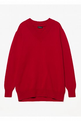 Фото модного  агва пуловер оверсайз красный сезон 2020 года