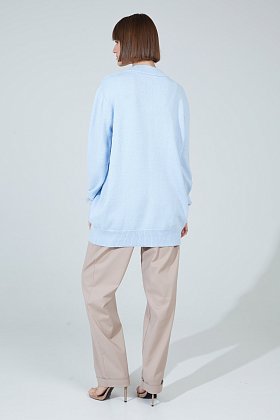 Фото модной одежды - агва пуловер оверсайз голубой сезон 2020 года