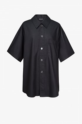 limited рубашка короткий рукав черная