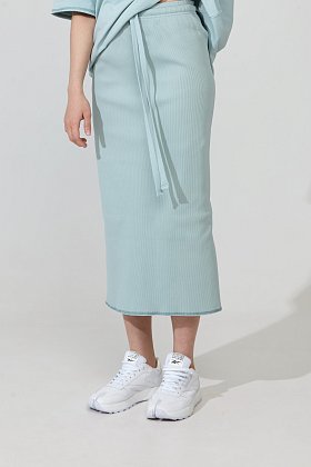 Фото модного айка юбка трикотажная макси мятная сезон 2020 года
