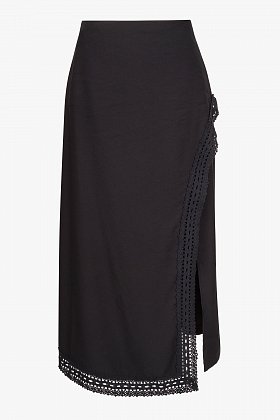 Фото модного пола юбка с кружевом черная сезон 2018 года