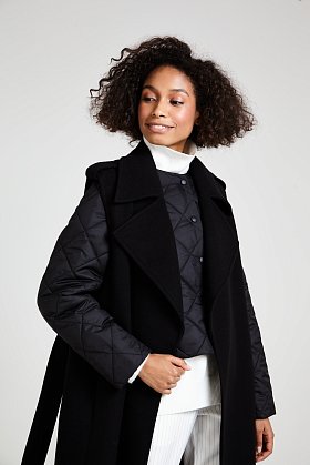 Фото модного кейт пальто-жилет черного цвета сезон 2020 года
