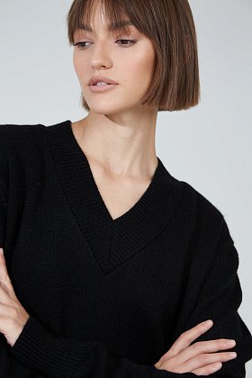 Фото модной одежды - агва пуловер оверсайз чёрный сезон 2020 года
