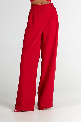 Фото модного реми брюки палаццо красный сезон 2020 года