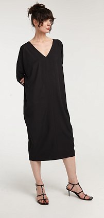 Фото модной одежды - мила платье-кокон черное сезон 2020 года