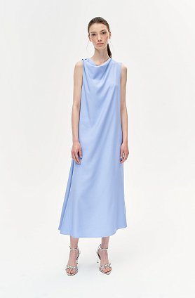 брайд платье с перекрутом голубое