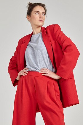 Фото модной одежды - илона брюки лен красные сезон 2020 года