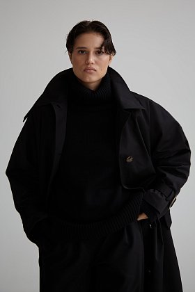 Фото модной одежды - фриман плащ оверсайз черный сезон 2020 года