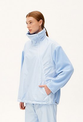 Фото модной одежды - аги  толстовка с флисом оверсайз голубая сезон 2020 года