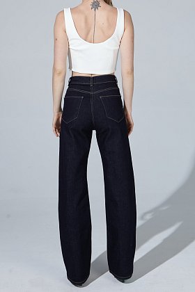 Фото модной одежды - denim джинсы прямые синие сезон 2020 года