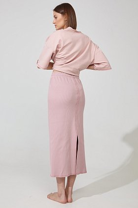 Фото модной одежды - айка юбка трикотажная макси розовая сезон 2020 года