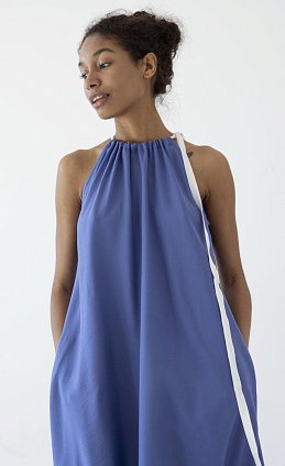 Фото модной одежды - нино сарафан с лентой сиреневый сезон 2020 года